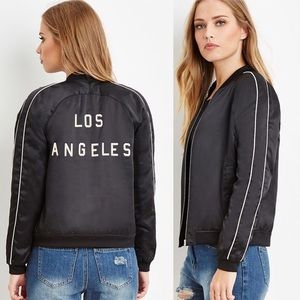 Forever 21 Black Padded Bomber Jacket